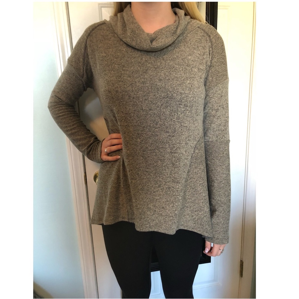 Taupe Mock-neck Sweater